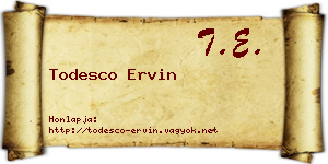 Todesco Ervin névjegykártya