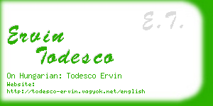 ervin todesco business card